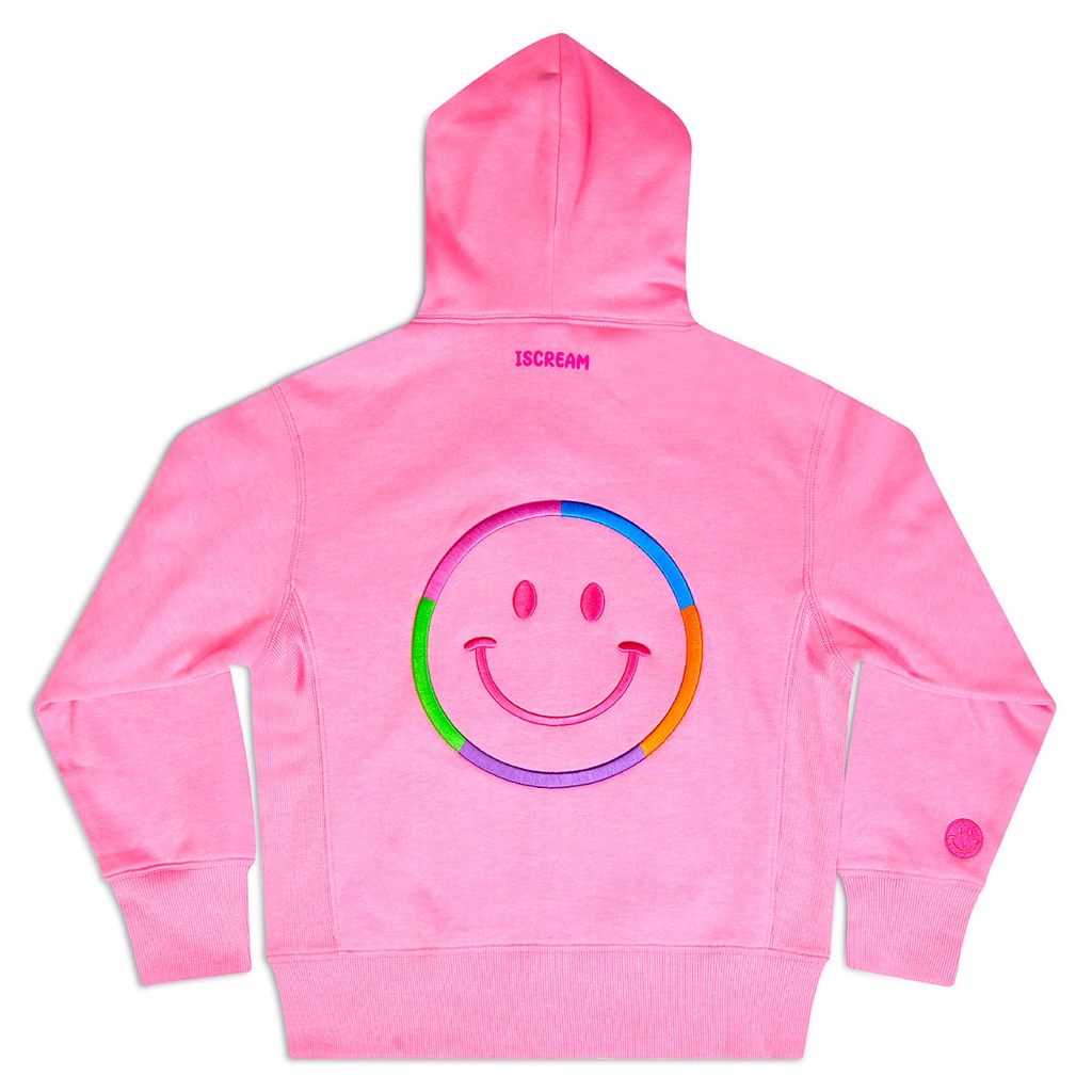 Hot Pink Smile Zip Up Hooded Sweatshirt | Iscream